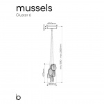 Mussels Cluster 6 Pendel Clear/Anthracite/White Canopy Mussels Cluster 6 Pendel Clear/Anthracite/White Canopy