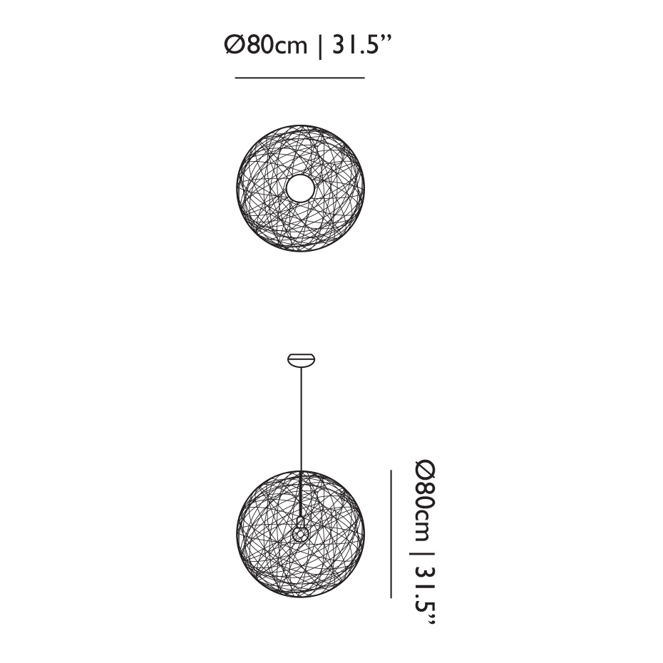 Random Light II Pendel Medium Black