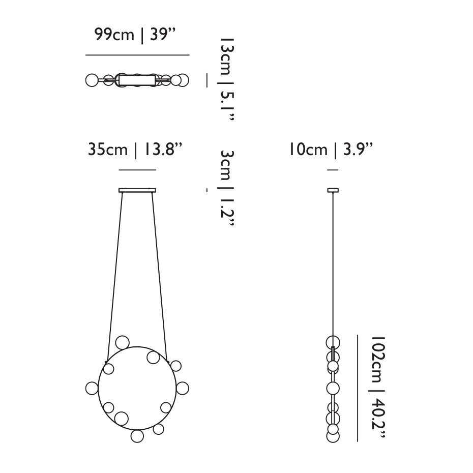 Hubble Bubble 11 Pendel Frosted