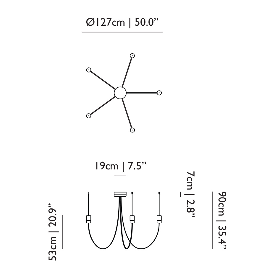 Gravity Chandelier 5 Black