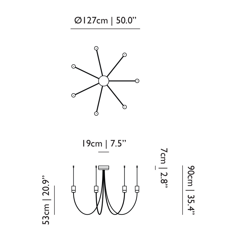 Gravity Chandelier 7 Black