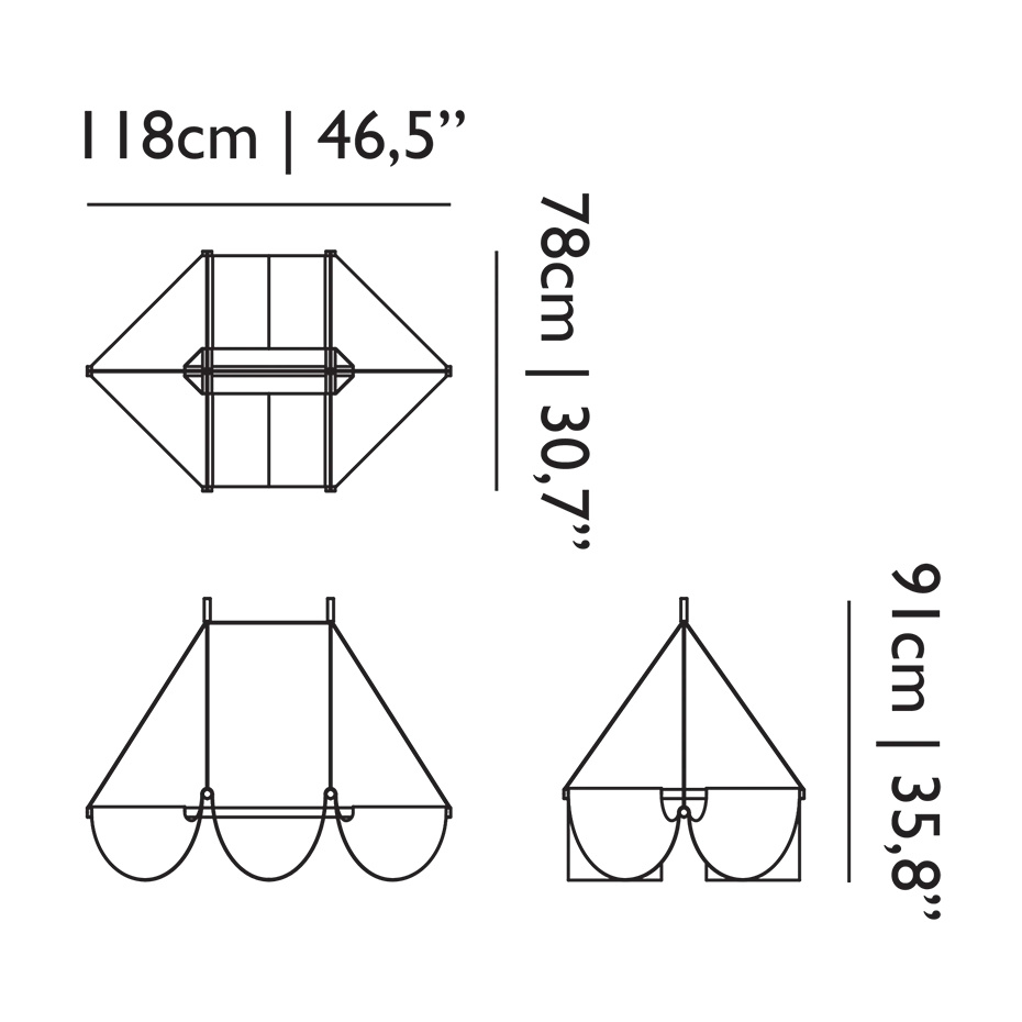 Drape Light 118 Pendel Traffic White