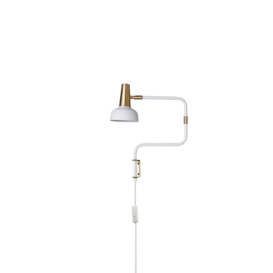 Ray Vägglampa Vit/Mässing