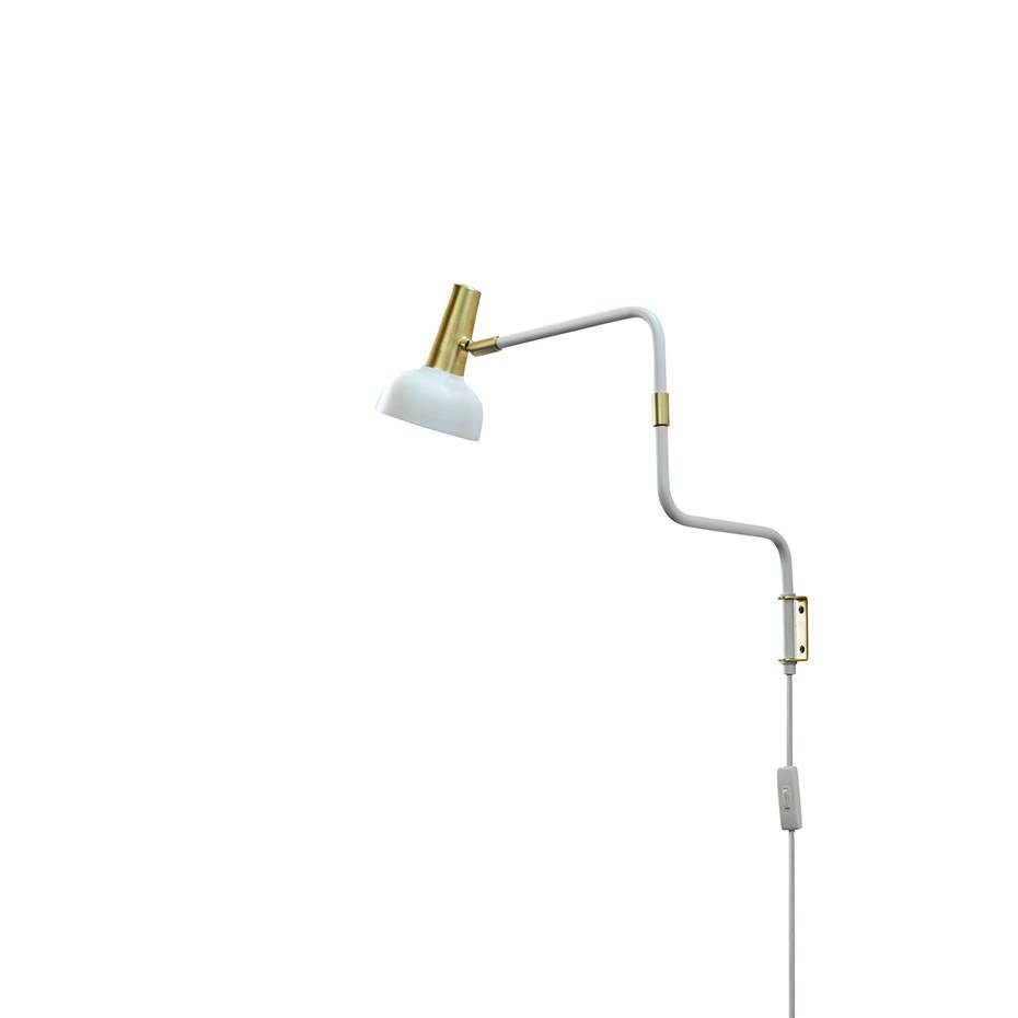 Ray Vägglampa Vit/Mässing