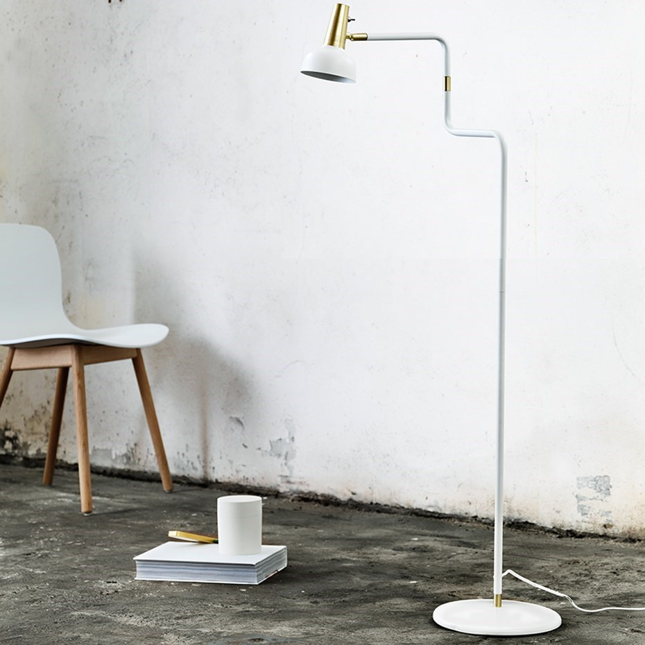 Ray Golvlampa Vit/Mässing