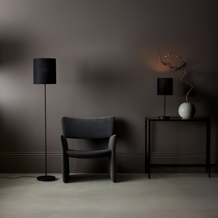 Dual Lampskärm Ø19cm Svart Linne