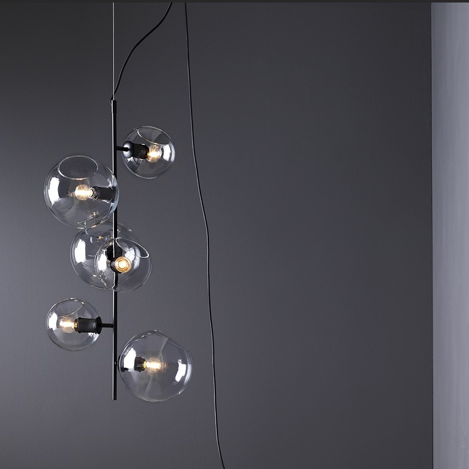 Göte Pendel Svart/Klarglas