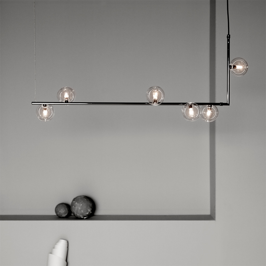 Air 73 Pendel Silver/Klarglas