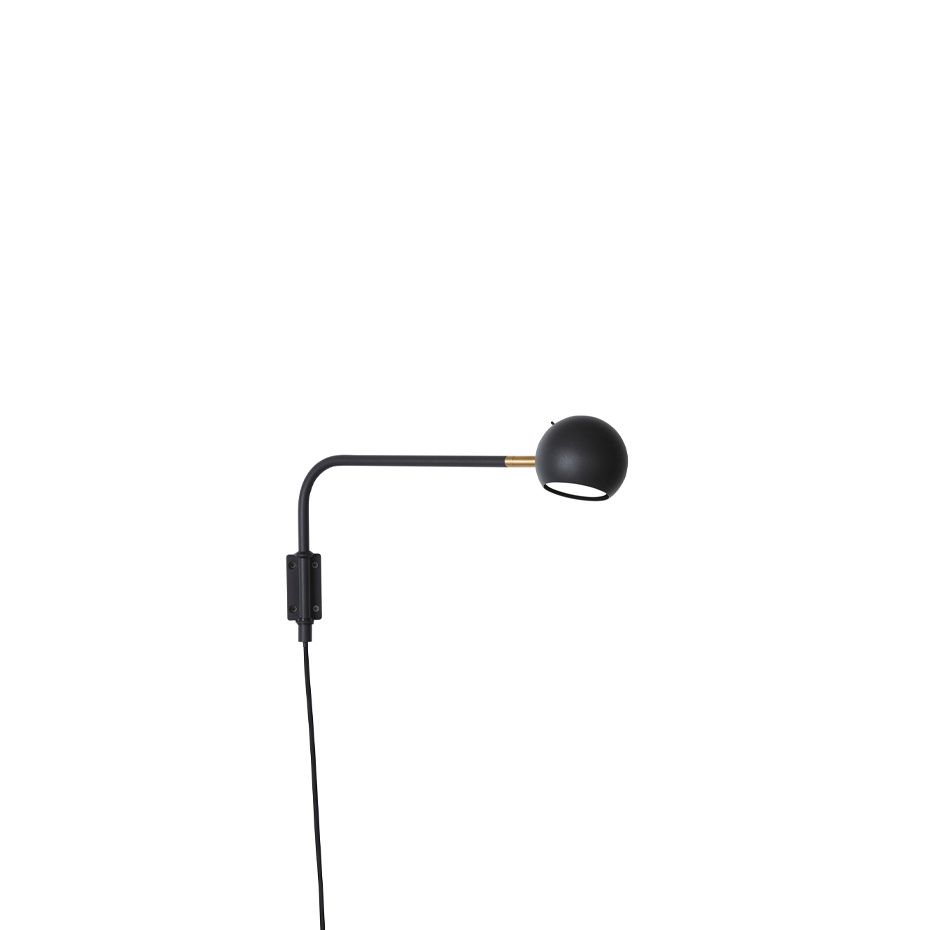 YES! Vägglampa Svart/Mässing