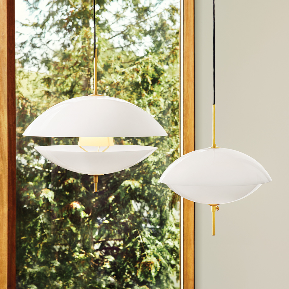 Clam Pendel Ø550 Opal/Brass