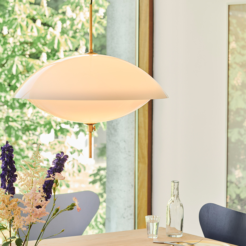 Clam Pendel Ø550 Opal/Brass