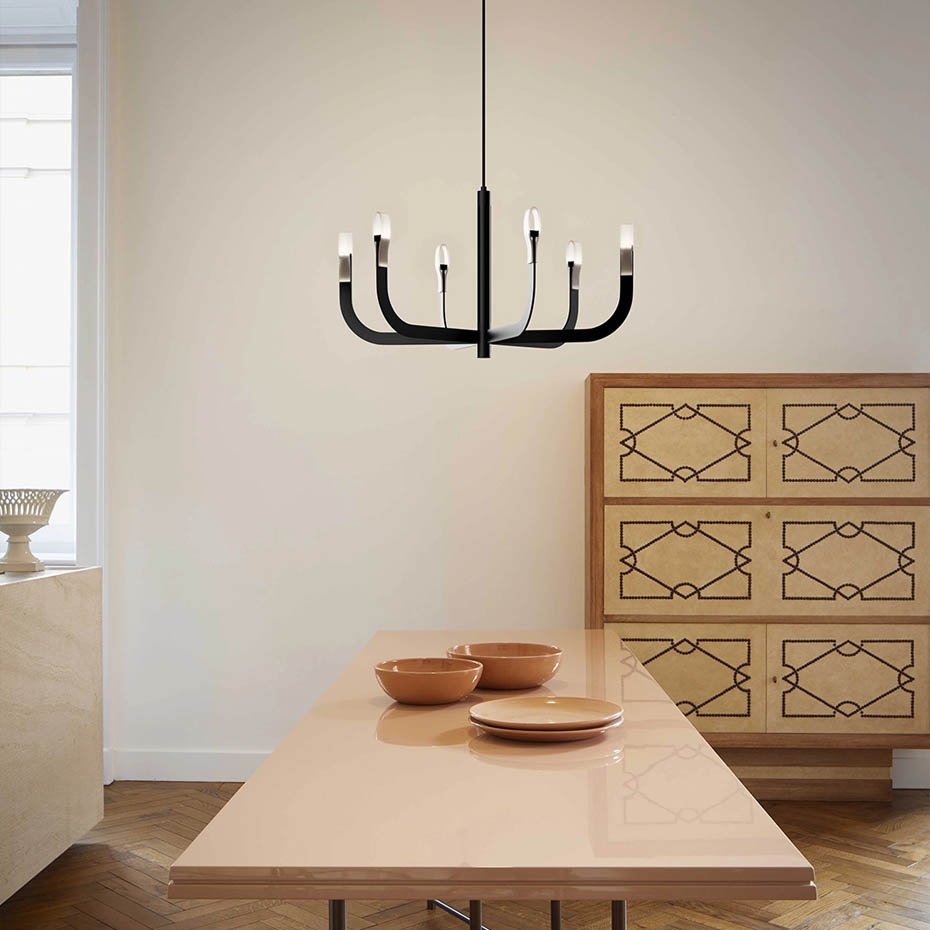 J-us Configuration G Ljuskrona Matt Black