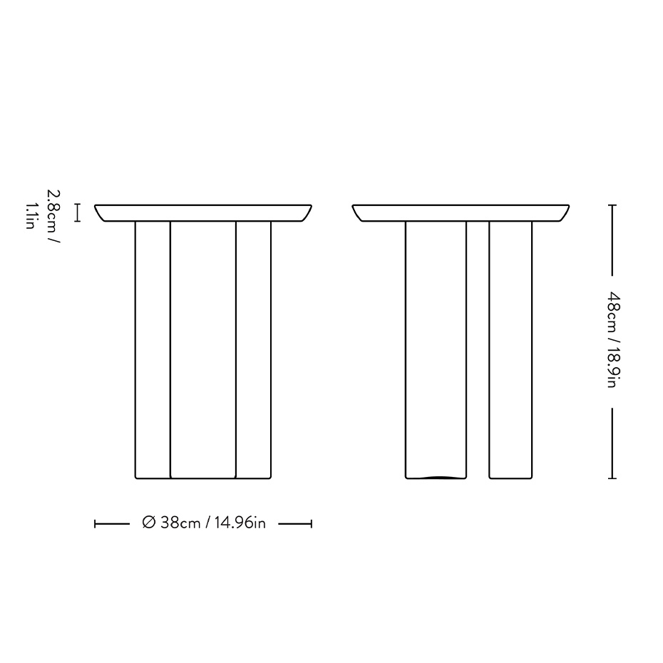 Tung Sidobord JA3 Burgundy Red