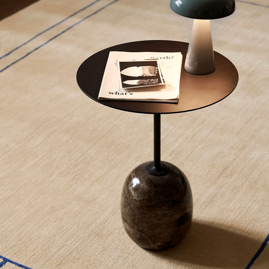 Lato Sidobord LN8 Round Ø40cm Warm Black & Emperador Marble