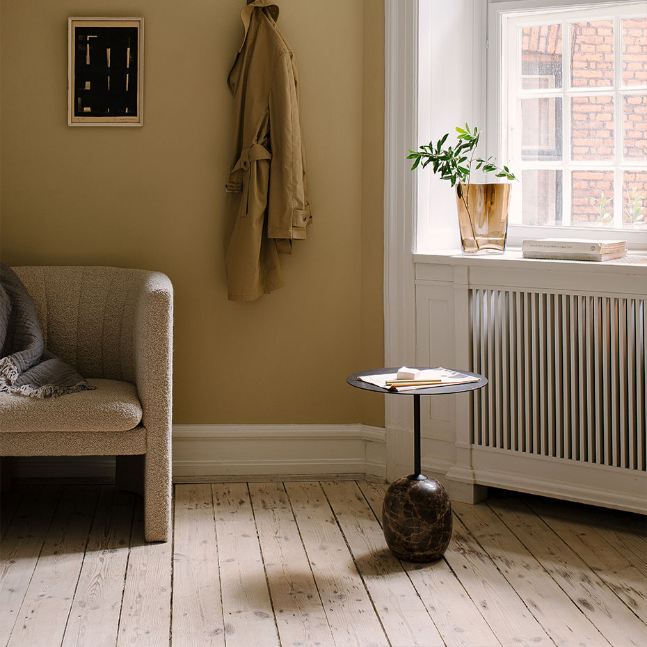 Lato Sidobord LN8 Round Ø40cm Warm Black & Emperador Marble