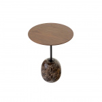 Lato Sidobord LN8 Round Ø40cm Lacquered Walnut & Emperador Marble Lato Sidobord LN8 Round Ø40cm Lacquered Walnut & Emperador Marble