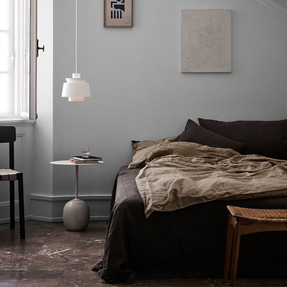 Lato Sidobord LN8 Round Ø40cm Ivory White & Crema Diva Marble