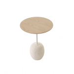 Lato Sidobord LN8 Round Ø40cm Lacquered Oak & Crema Diva Marble Lato Sidobord LN8 Round Ø40cm Lacquered Oak & Crema Diva Marble