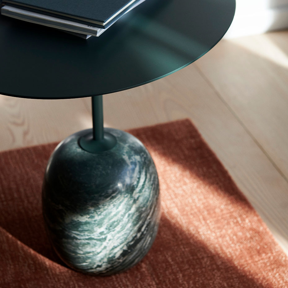 Lato Sidobord LN8 Round Ø40cm Deep Green & Verde Alpi Marble