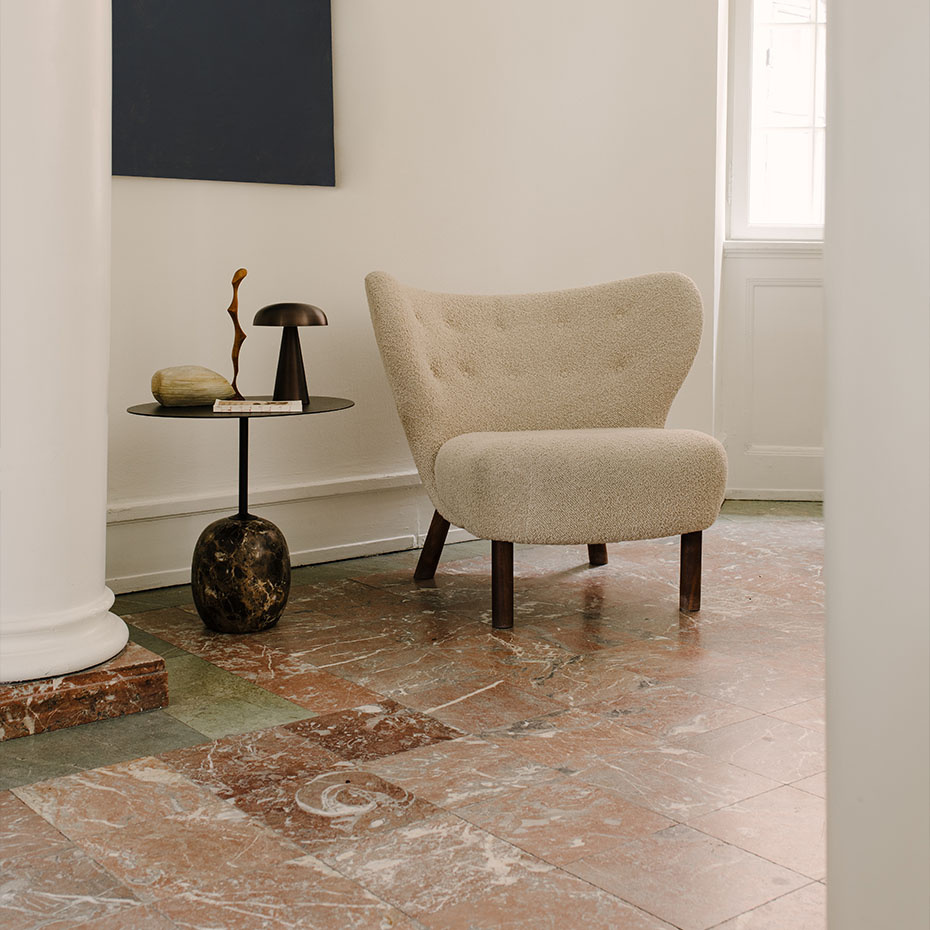 Lato Sidobord LN9 Oval 40x50cm Warm Black & Emperador Marble