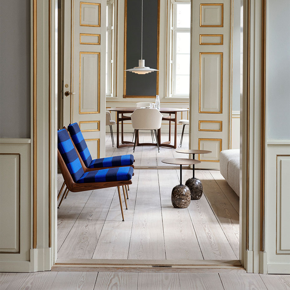 Lato Sidobord LN9 Oval 40x50cm Lacquered Walnut & Emperador Marble