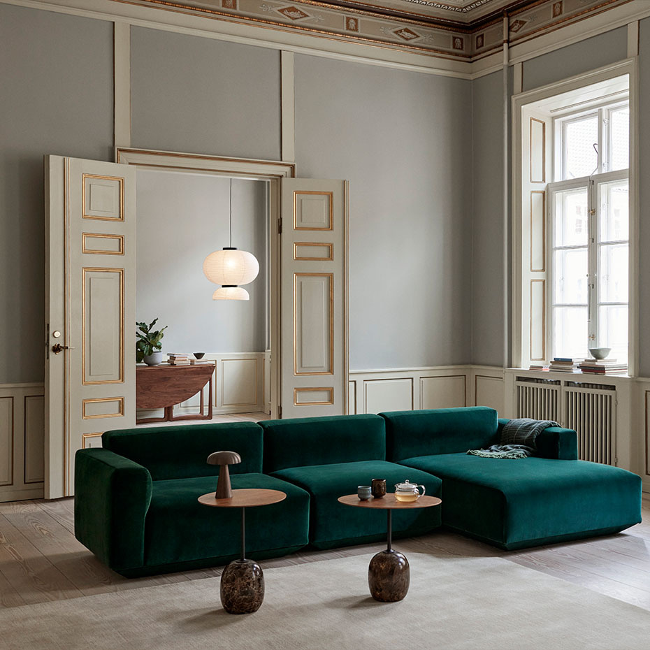 Lato Sidobord LN9 Oval 40x50cm Lacquered Walnut & Emperador Marble