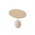 Lato Sidobord LN9 Oval 40x50cm Lacquered Oak & Crema Diva Marble Lato Sidobord LN9 Oval 40x50cm Lacquered Oak & Crema Diva Marble