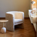 Lato Sidobord LN9 Oval 40x50cm Lacquered Oak & Crema Diva Marble Lato Sidobord LN9 Oval 40x50cm Lacquered Oak & Crema Diva Marble