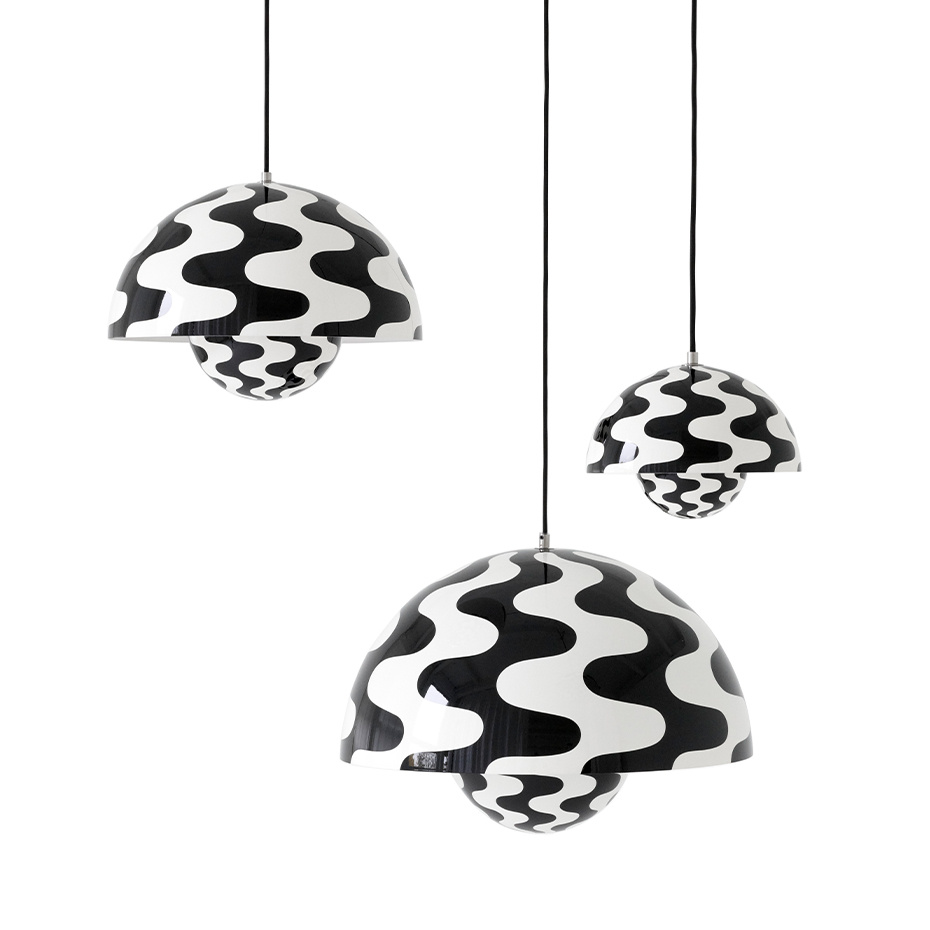 Flowerpot Pendel VP1 Ø23cm Black & White Pattern