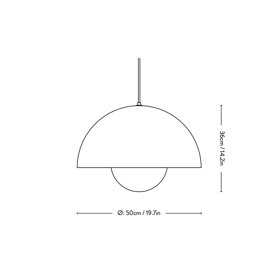 Flowerpot Pendel VP2 Ø50cm Black & White Pattern