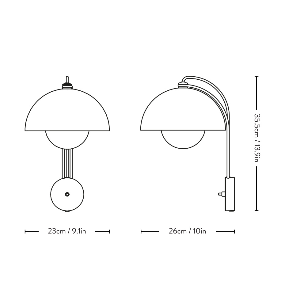 Flowerpot Vägglampa VP8 Chrome-Plated