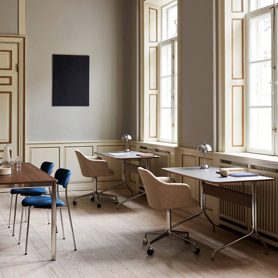 Flowerpot Bordslampa VP9 Portable Magnetic Charger Chrome-Plated