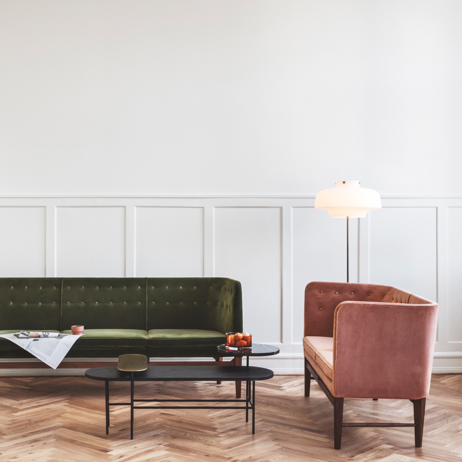 Copenhagen Golvlampa SC14 Opal Glass & Bronzed Brass