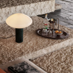 Mist Bordslampa AP17 Opal Glass & Guatemala Verde Marble Mist Bordslampa AP17 Opal Glass & Guatemala Verde Marble