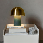 Raku Bordslampa SH8 Portable Blue Green & Brass Raku Bordslampa SH8 Portable Blue Green & Brass