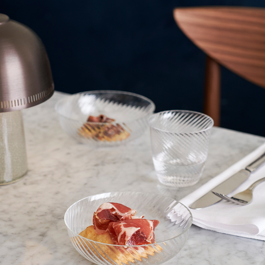 Raku Bordslampa SH8 Portable Blue Green & Brass