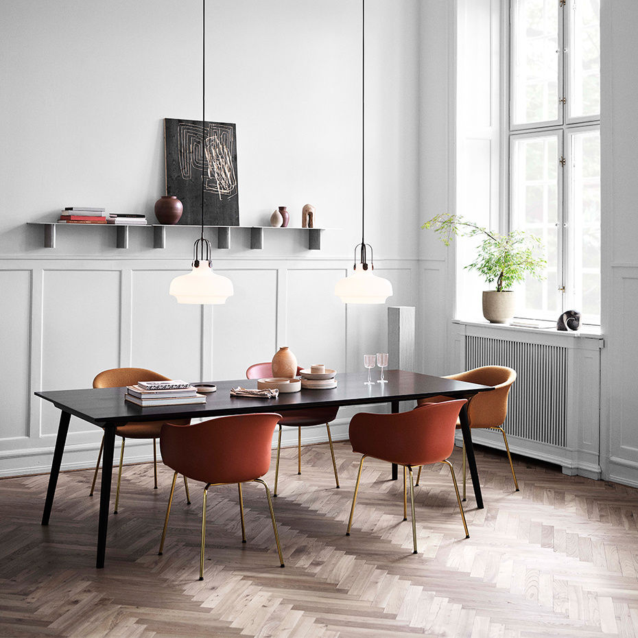 Copenhagen Pendel SC7 Ø35cm Opal Glass & Bronzed Brass