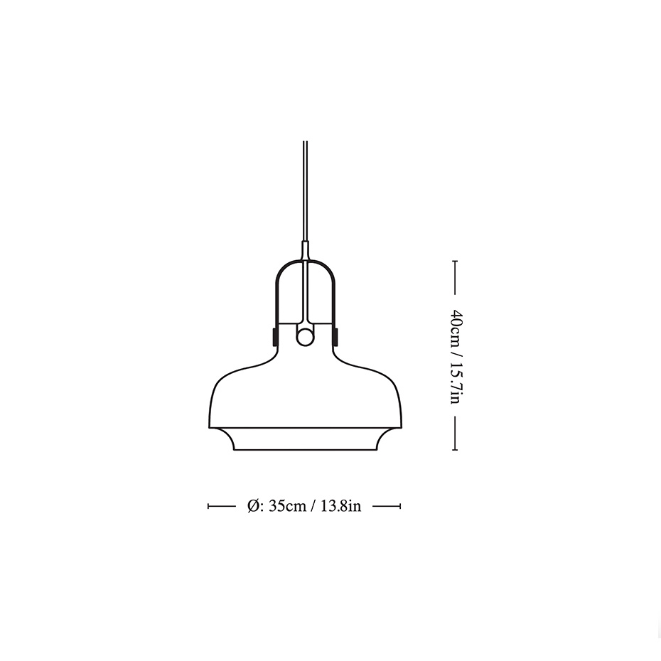 Copenhagen Pendel SC7 Ø35cm Opal Glass & Bronzed Brass