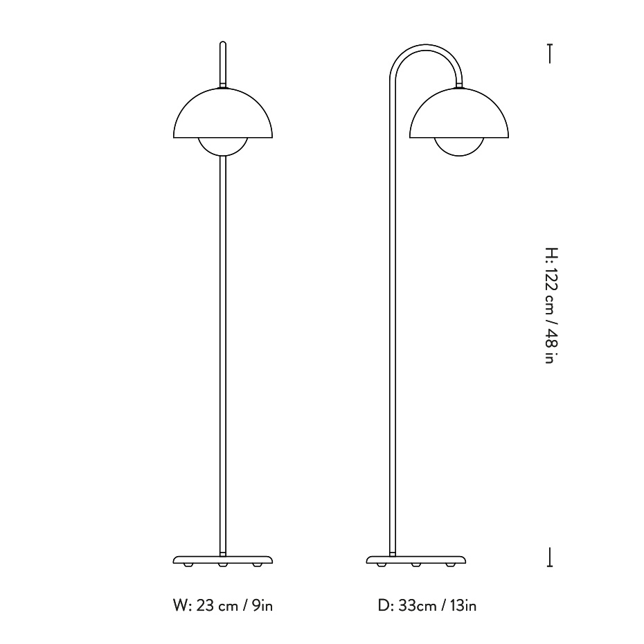 Flowerpot Golvlampa VP12 Cobalt Blue