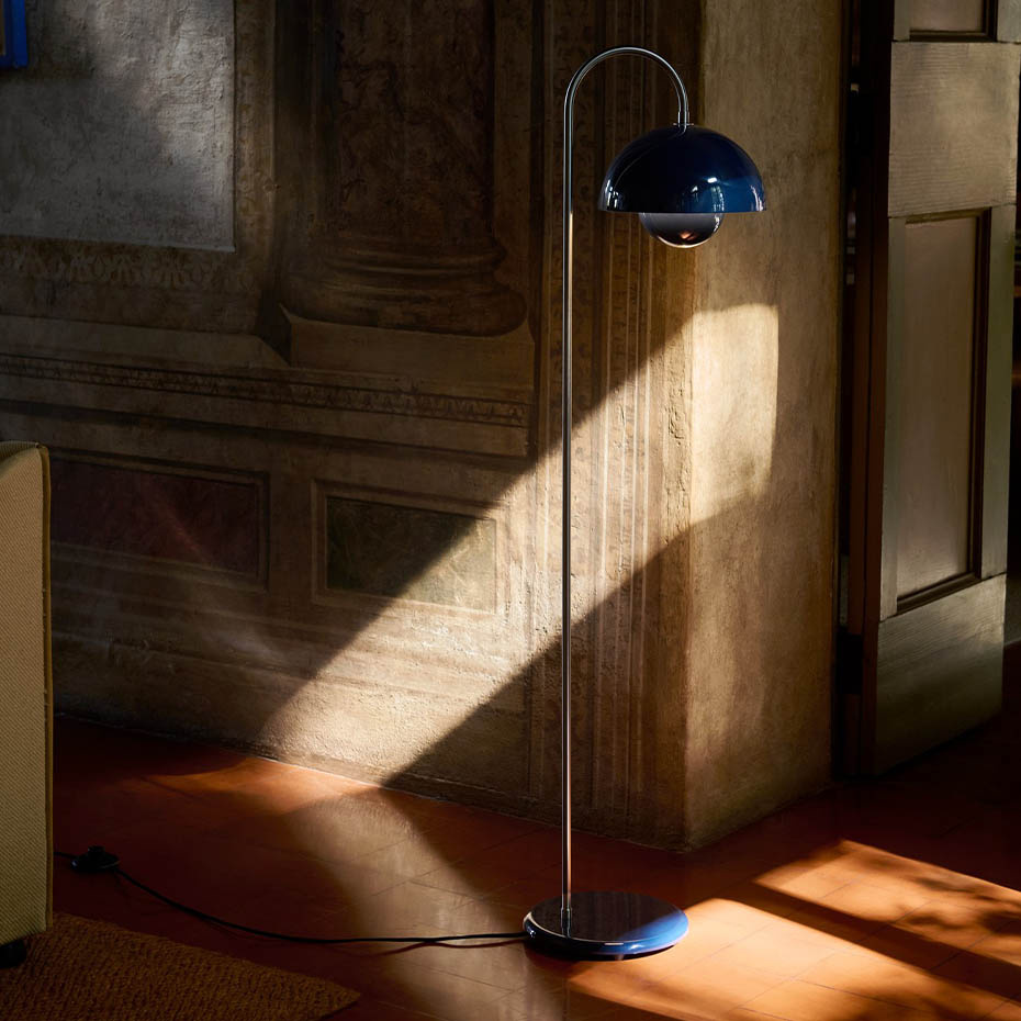 Flowerpot Golvlampa VP12 Steel Blue