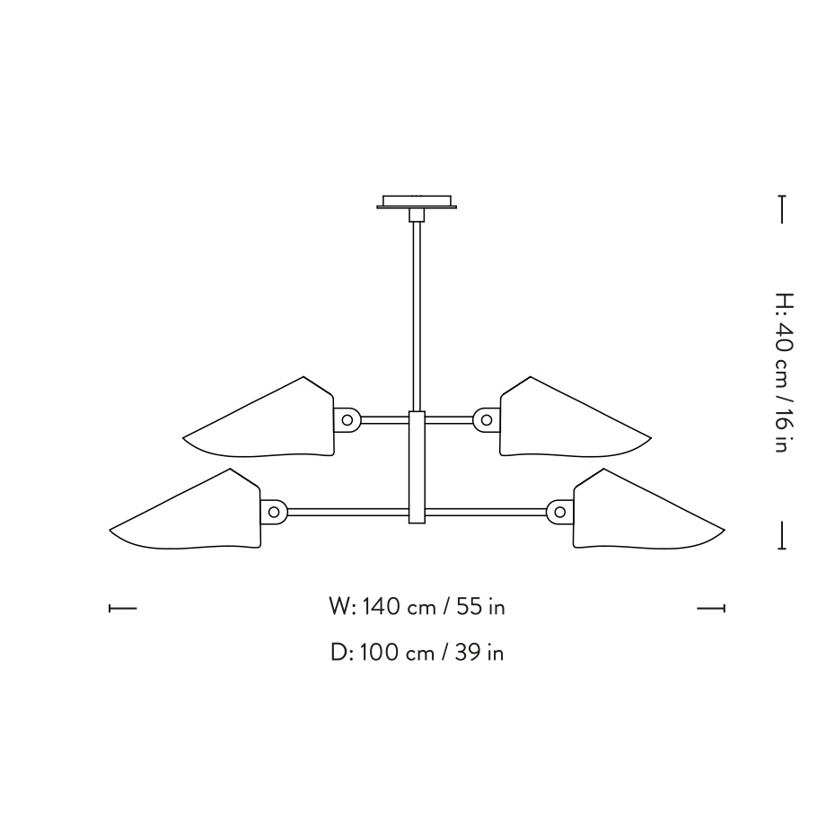 Bonnet Ljuskrona SC91 H40cm Bronzed & Black