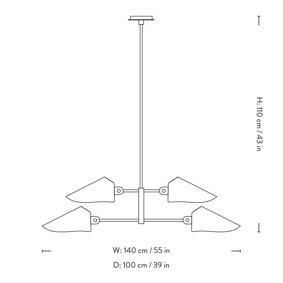 Bonnet Ljuskrona SC92 H110cm Black