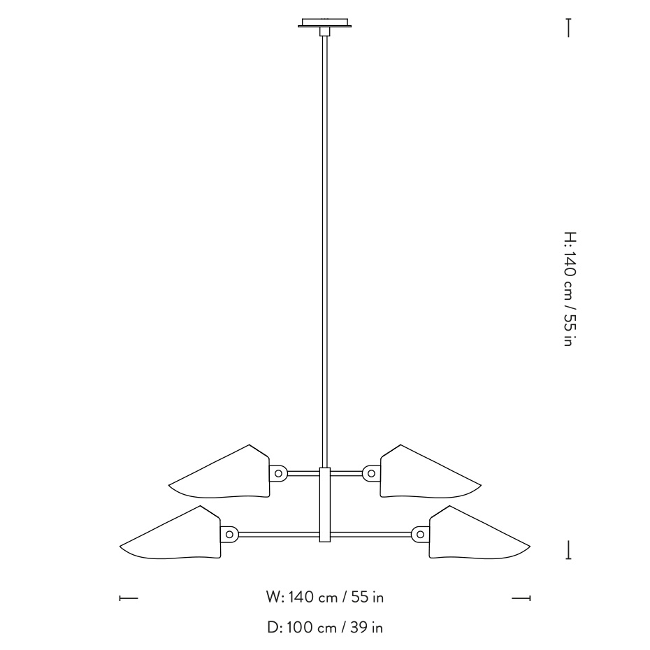 Bonnet Ljuskrona SC93 H140cm Bronzed & Black