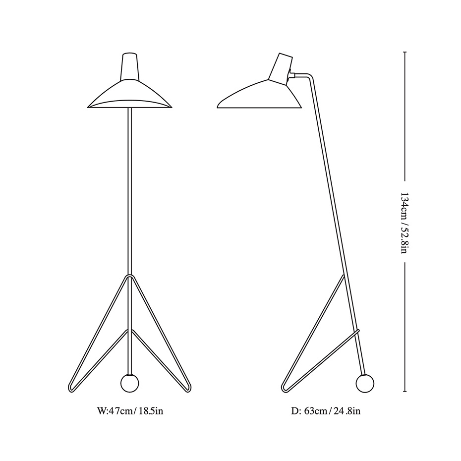 Tripod Golvlampa HM8 Matt White