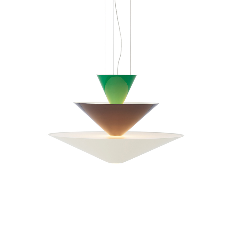 Gio Pendel LN14 Ø60cm Signal Green & Deep Blue & Ecru White