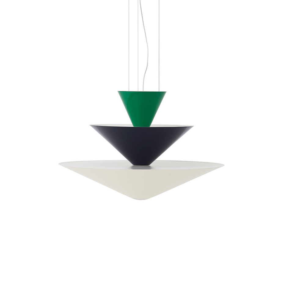 Gio Pendel LN14 Ø60cm Signal Green & Deep Blue & Ecru White