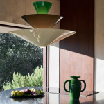 Gio Pendel LN15 Ø92cm Signal Green & Deep Blue & Ecru White Gio Pendel LN15 Ø92cm Signal Green & Deep Blue & Ecru White