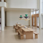 Gio Pendel LN15 Ø92cm Signal Green & Deep Blue & Ecru White Gio Pendel LN15 Ø92cm Signal Green & Deep Blue & Ecru White