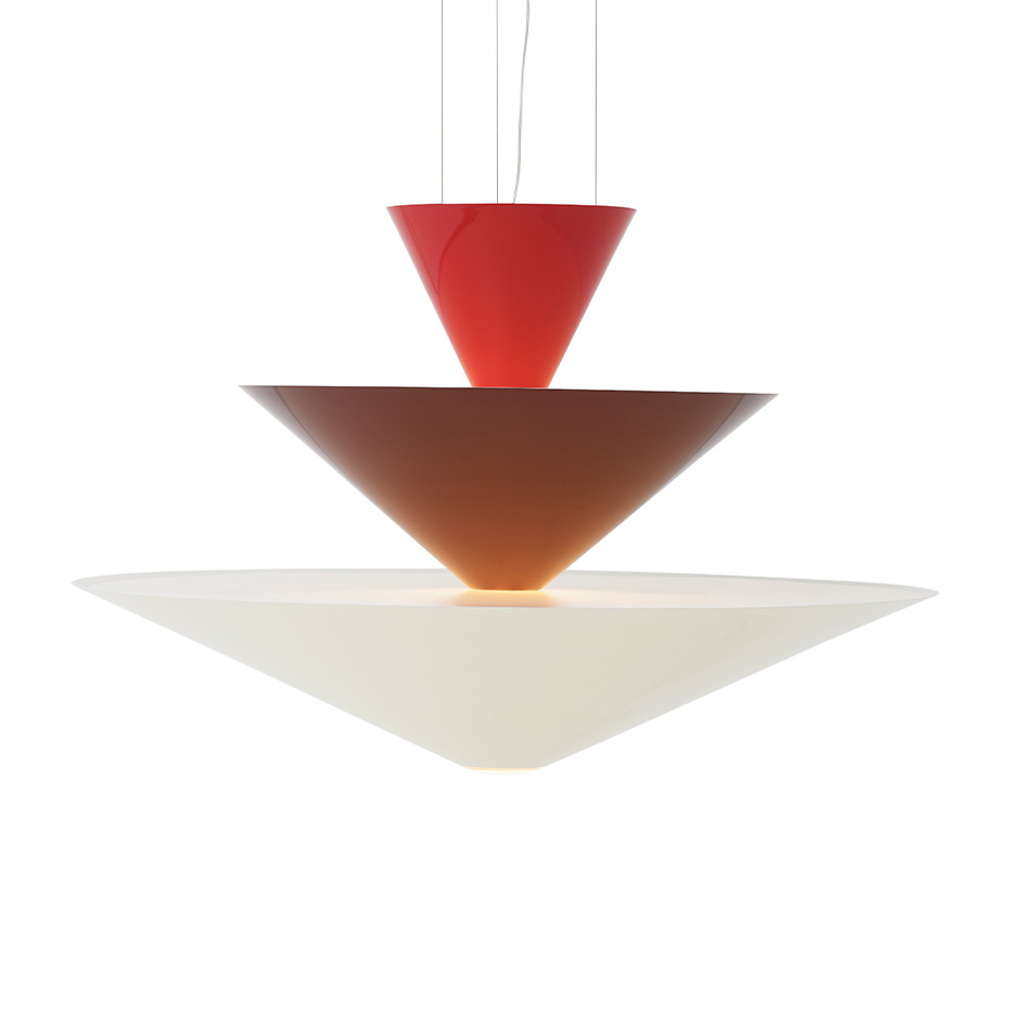 Gio Pendel LN15 Ø92cm Vermilion Red & Dark Burgundy & Ecru White