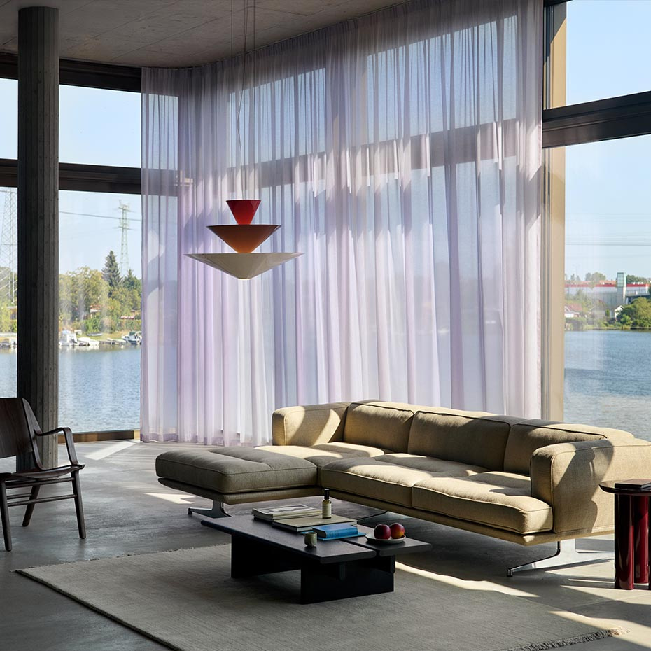 Gio Pendel LN15 Ø92cm Vermilion Red & Dark Burgundy & Ecru White